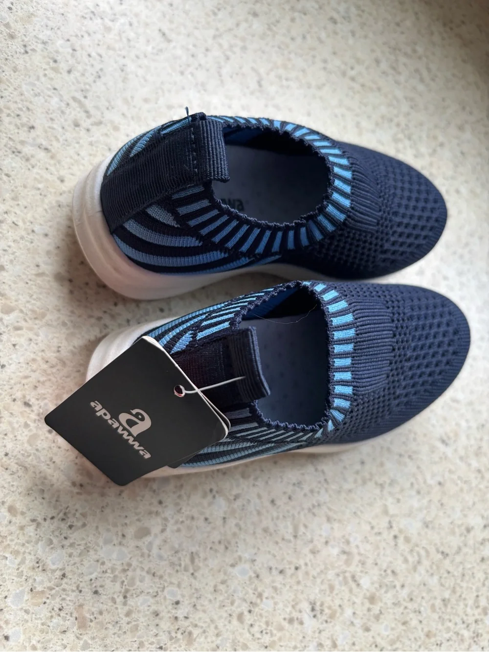 Kids Shoes Navy & Light Blue Slip-On Knit Sneakers for Kids - Size 26